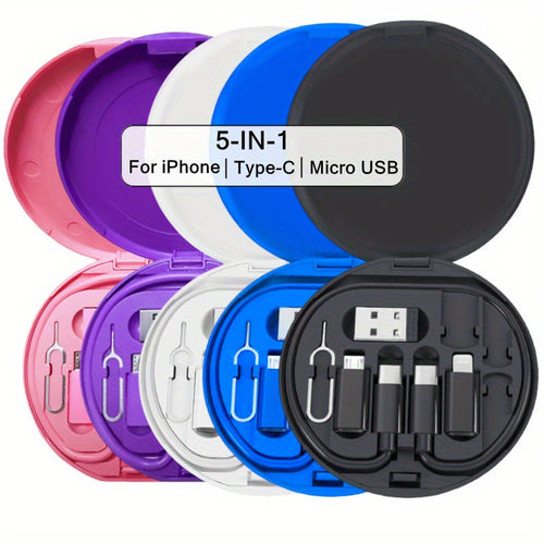5 in 1 60W USB For All Smart Phone Fast Charging Cable Adapter Kit