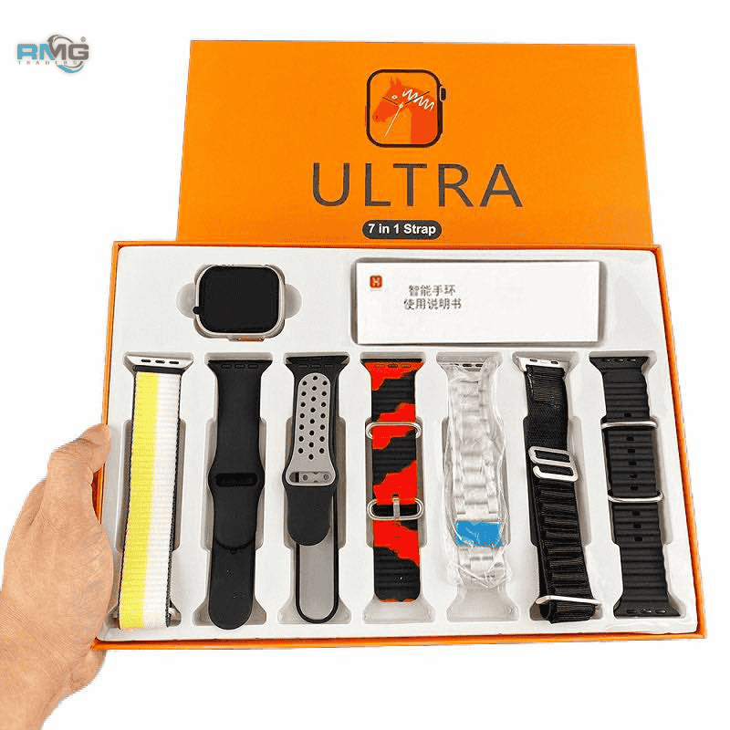 ULTRA 7in1 Straps Smart Watch Straps 2.1 Inch HD Screen With 7 Different Straps Bluetooth Calling Smart Watch