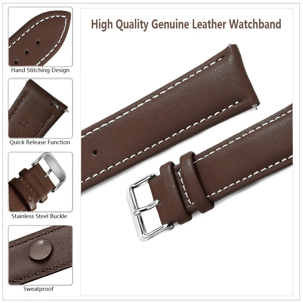 Top Grain Genuine Leather Watch Band