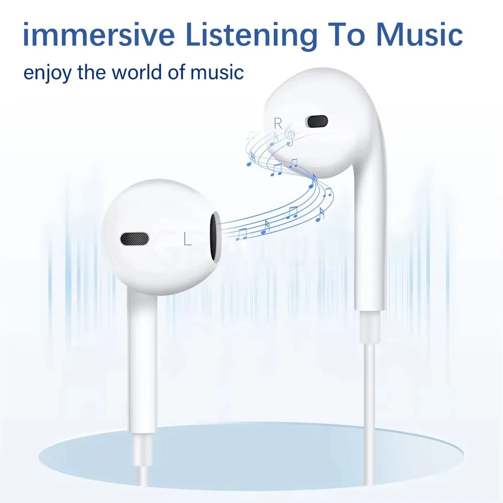 Luxury Wired Lightning Earphones For Apple iPhone