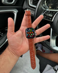 Apple logo series 10 with Leather strap