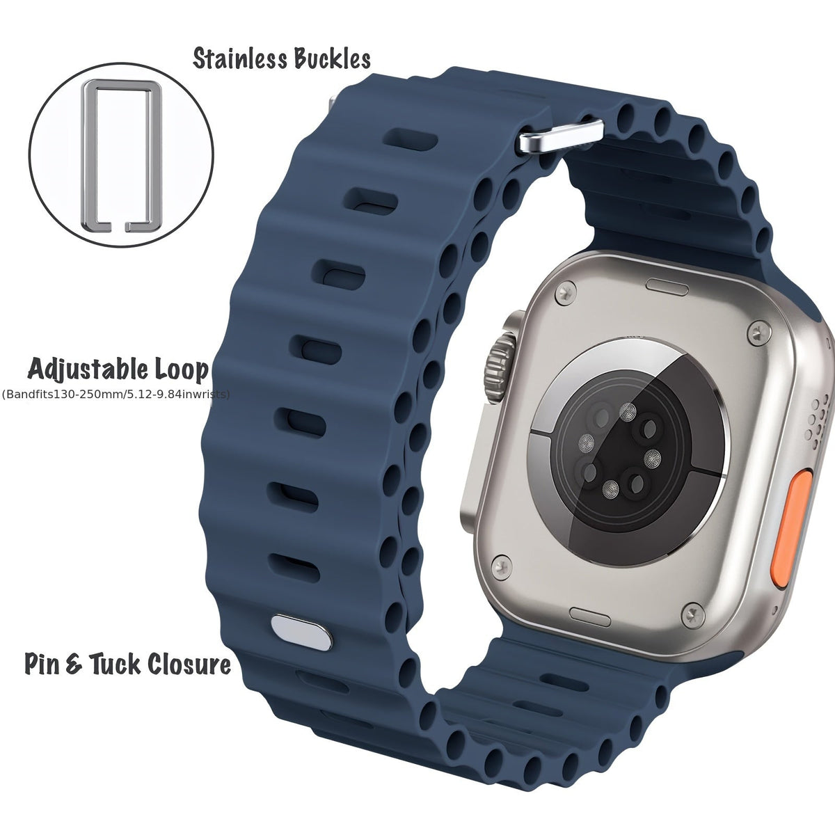 6-Pack Sport Silicone Bands Compatible with Apple Watch Series