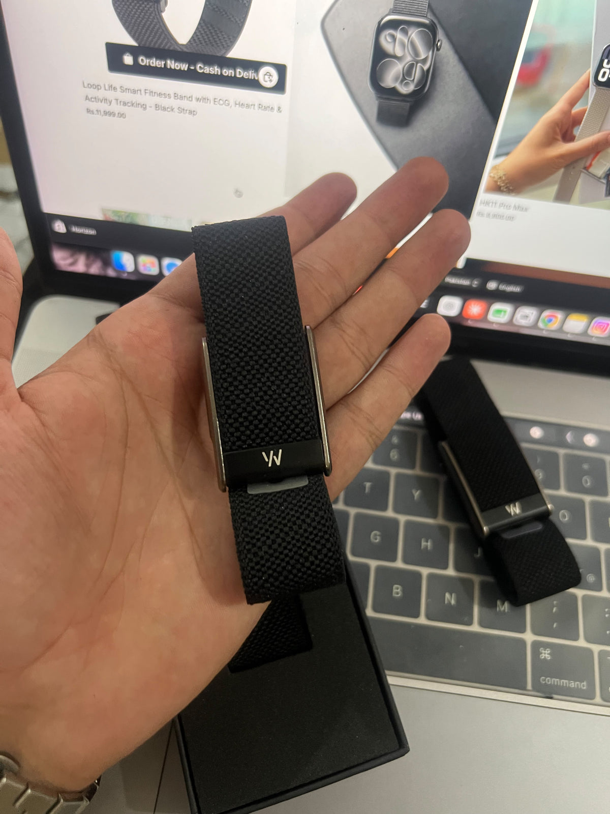 Whoop Life Smart Fitness Band with ECG, Heart Rate & Activity Tracking - Black Strap
