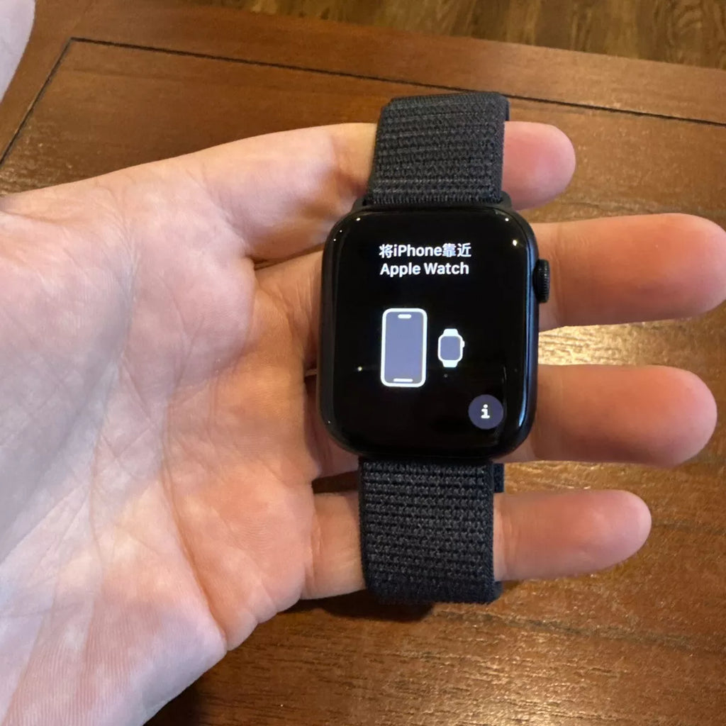 Apple logo series 10 Black with Black Nylon Strap