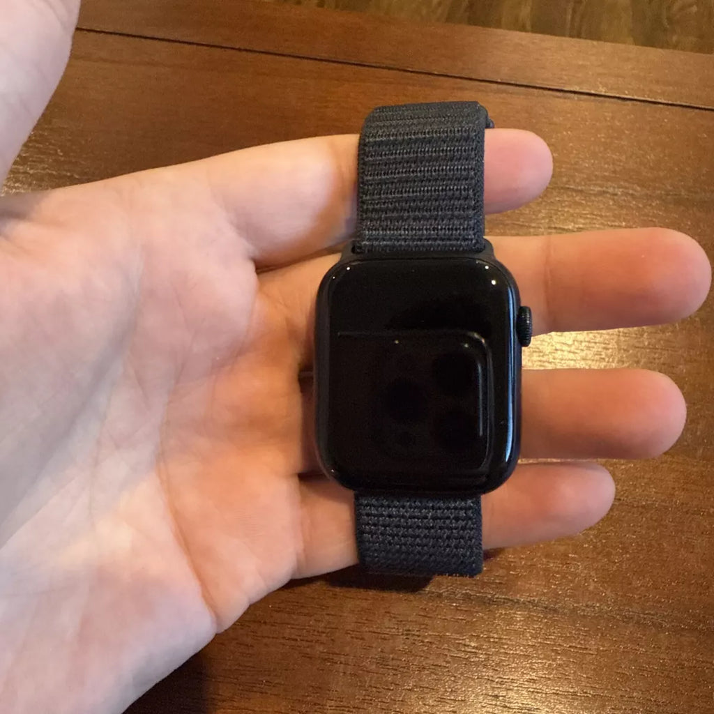 Apple logo series 10 Black with Black Nylon Strap